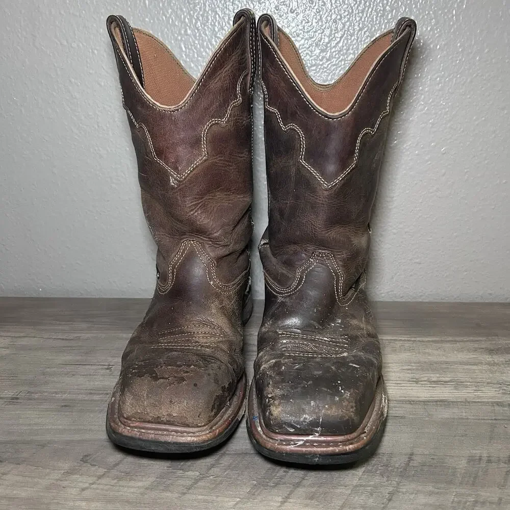 Dan Post Blayde Steel Toe Work Boot Saddletan Mens Size 9D Distressed Steel Toe